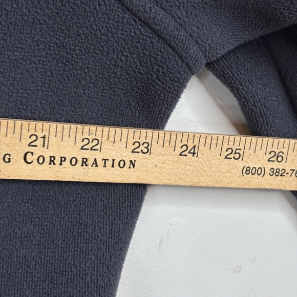 LL Bean Fleece Duffle Coat XL Hood Pocket Charcoal Retro Fall 90s Preppy Classic - Picture 8 of 10